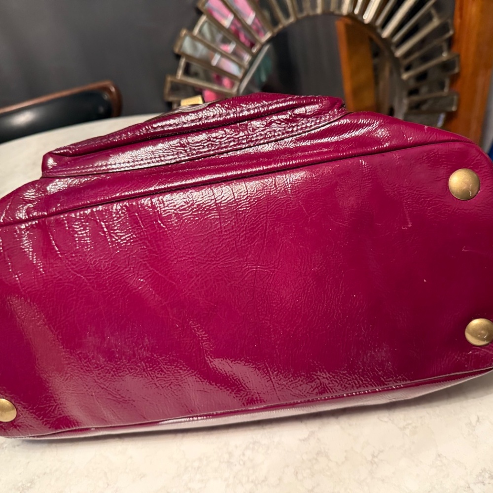 Coach Legacy Francine Patent Leather Satchel - Purple - Picture 3 of 14
